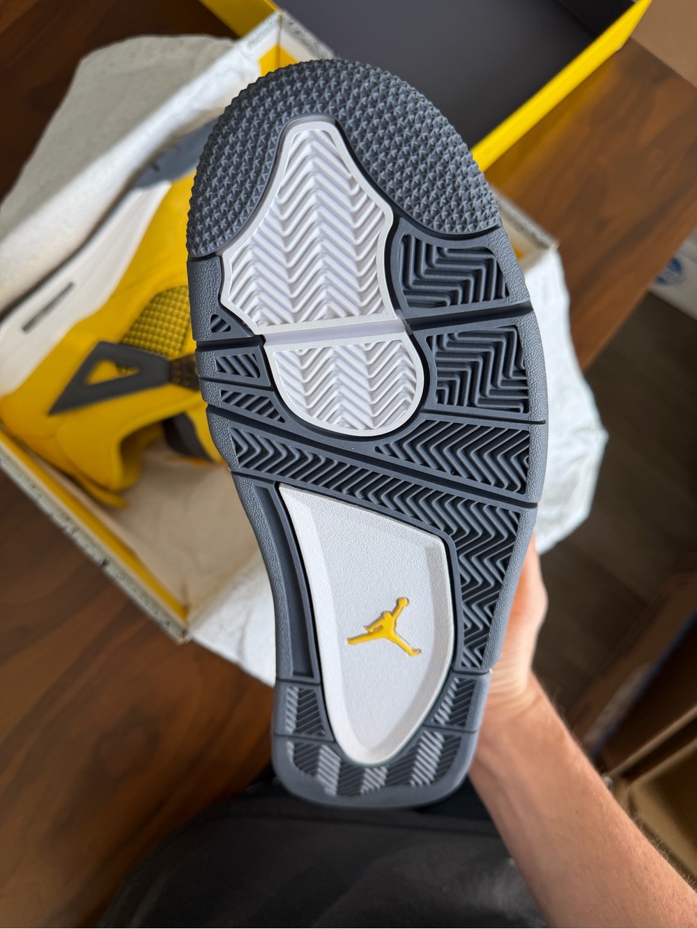 Nike Men’s Lightning Jordan 4 Sneakers - Picture 3 of 3